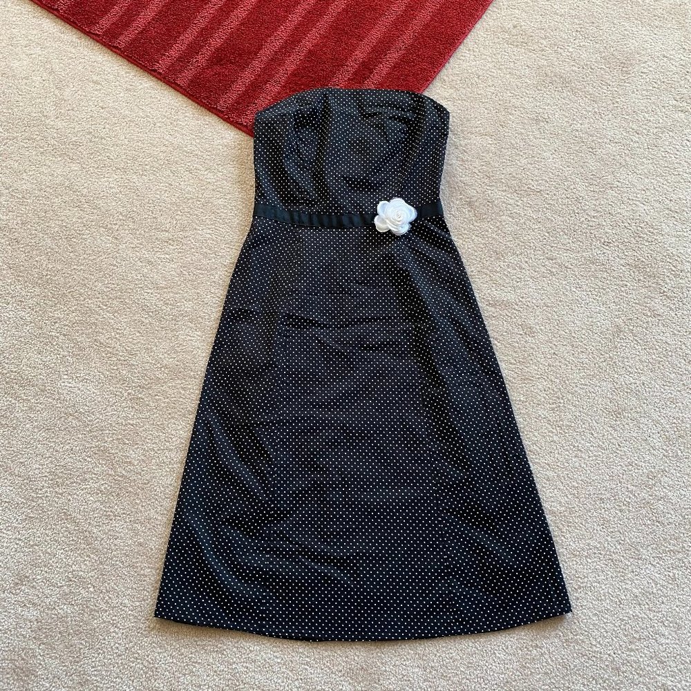 Ruby Rox Jrs 5 Polka Dot Strapless Dress Flower